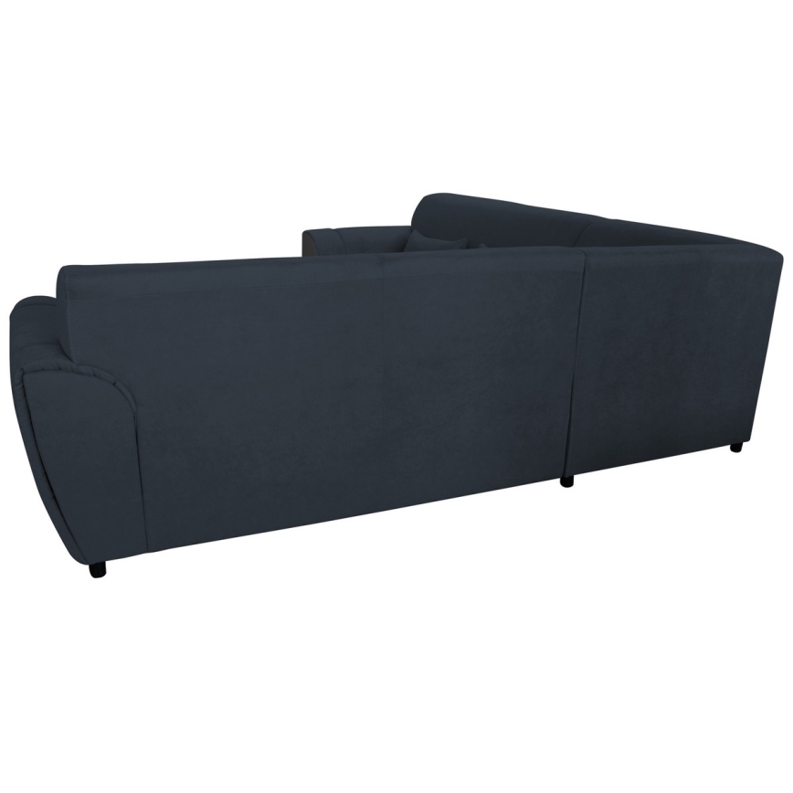 Rozkładana narożna tapicerowana sofa typu U VISEU prawa antracyt/czarny