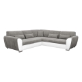 Rozkładana narożna tapicerowana sofa typu U VISEU prawa szary/biały