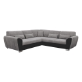 Rozkładana narożna tapicerowana sofa typu U VISEU prawa szary/czarny