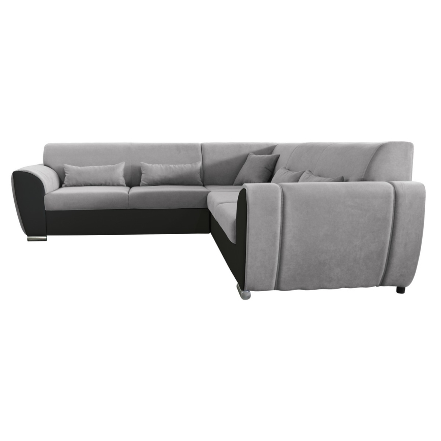 Rozkładana narożna tapicerowana sofa typu U VISEU prawa szary/czarny