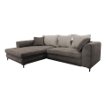 Rozkładana narożna tapicerowana sofa w kształcie L LAGOA lewa taupe/szara