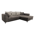 Rozkładana narożna tapicerowana sofa w kształcie L LAGOA prawa taupe/szara