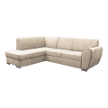 Rozkładana narożna tapicerowana sofa w kształcie L SERPA lewa beżowa