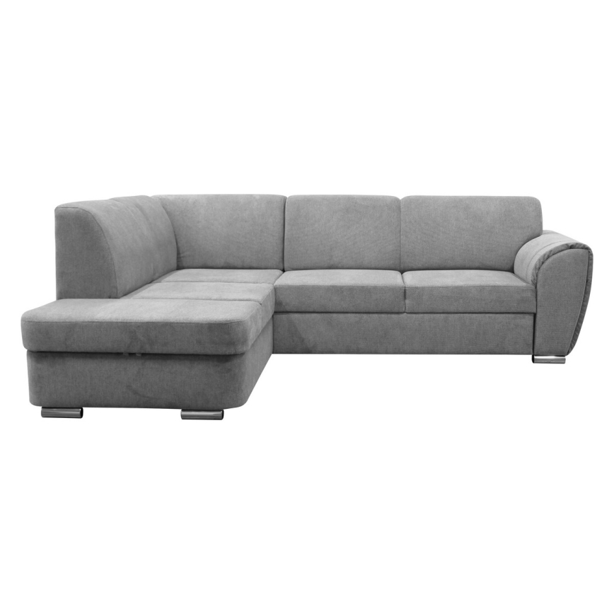 Rozkładana narożna tapicerowana sofa w kształcie L SERPA lewa szara