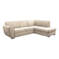 Rozkładana narożna tapicerowana sofa w kształcie L SERPA prawa beżowa