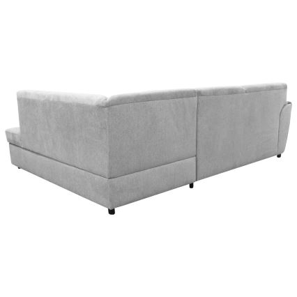 Rozkładana narożna tapicerowana sofa w kształcie L SERPA prawa szara