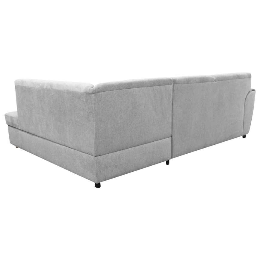 Rozkładana narożna tapicerowana sofa w kształcie L SERPA prawa szara