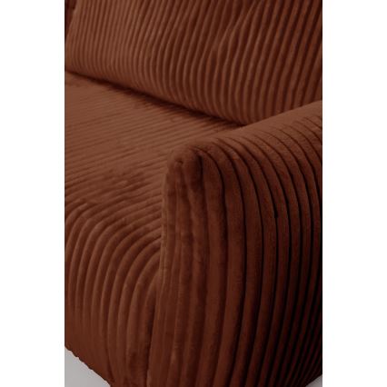 Rozkładana narożna uniwersalan sofa ze schowkiem w kształcie L FRIDA brązowa