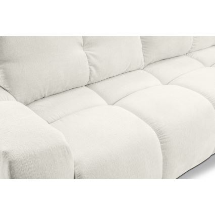 Rozkładana tapicerowana sofa trzyosobowa z pojemnikiem ALMADA beżowa