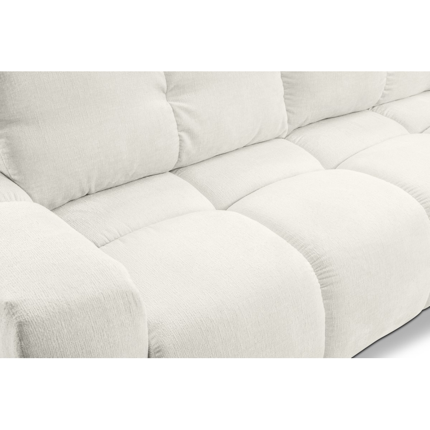 Rozkładana tapicerowana sofa trzyosobowa z pojemnikiem ALMADA beżowa