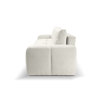Rozkładana tapicerowana sofa trzyosobowa z pojemnikiem ALMADA beżowa