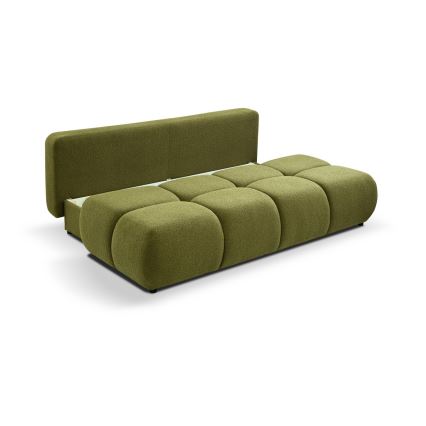Rozkładana sofa trzyosobowa z pojemnikiem na przechowywanie NUORO zielona
