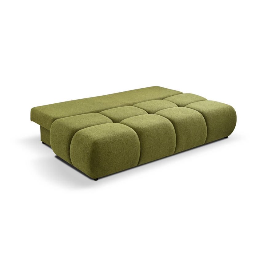 Rozkładana sofa trzyosobowa z pojemnikiem na przechowywanie NUORO zielona
