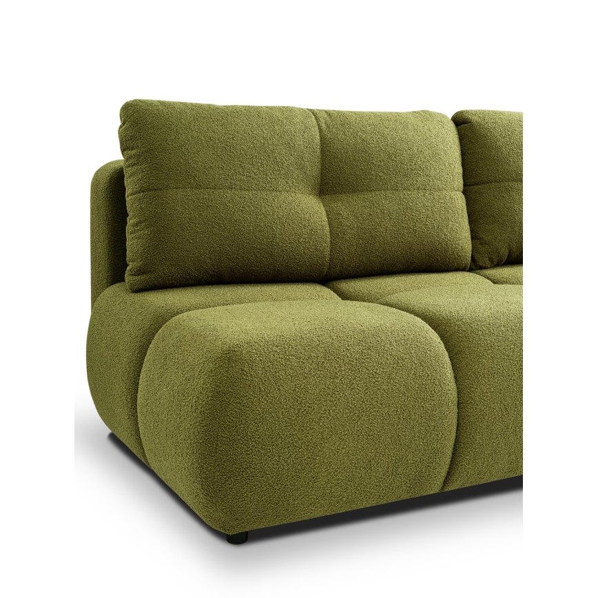 Rozkładana sofa trzyosobowa z pojemnikiem na przechowywanie NUORO zielona