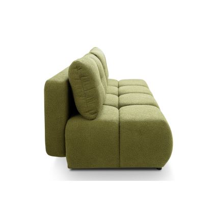 Rozkładana sofa trzyosobowa z pojemnikiem na przechowywanie NUORO zielona