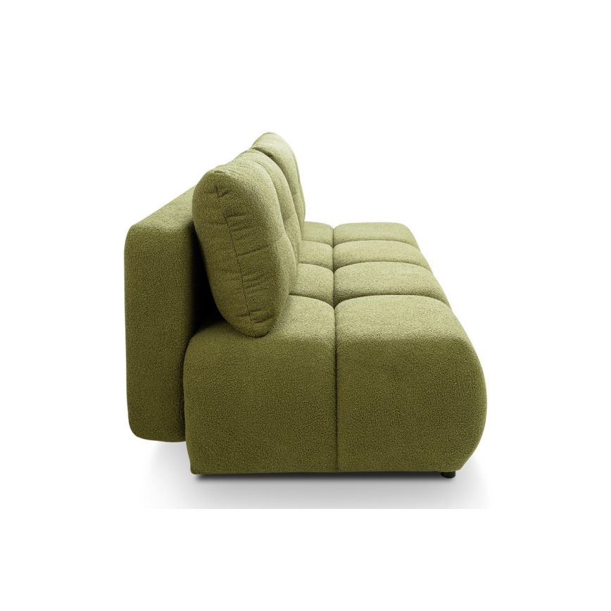 Rozkładana sofa trzyosobowa z pojemnikiem na przechowywanie NUORO zielona