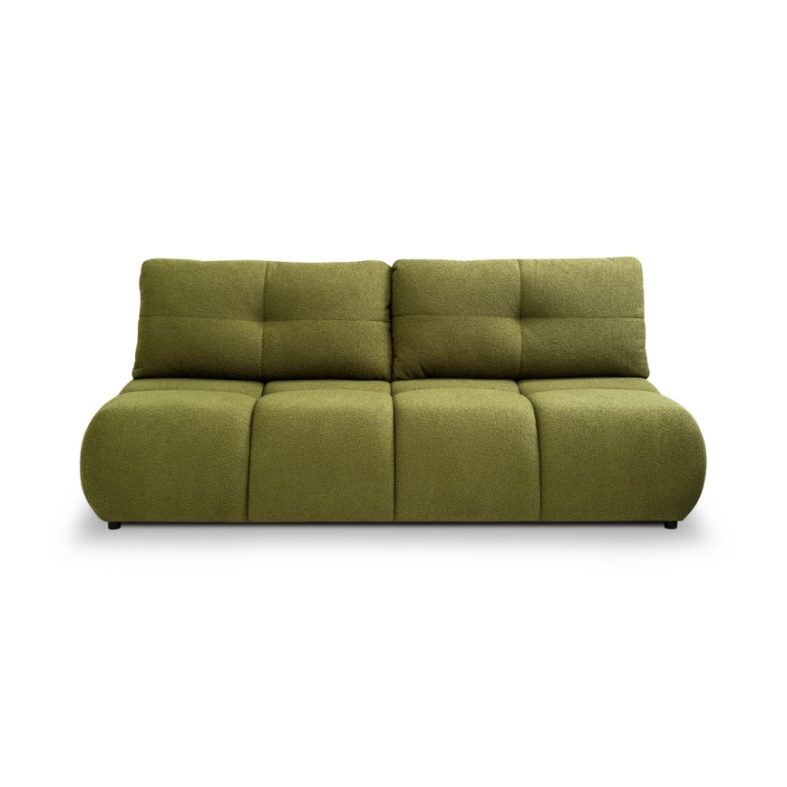 Rozkładana sofa trzyosobowa z pojemnikiem na przechowywanie NUORO zielona