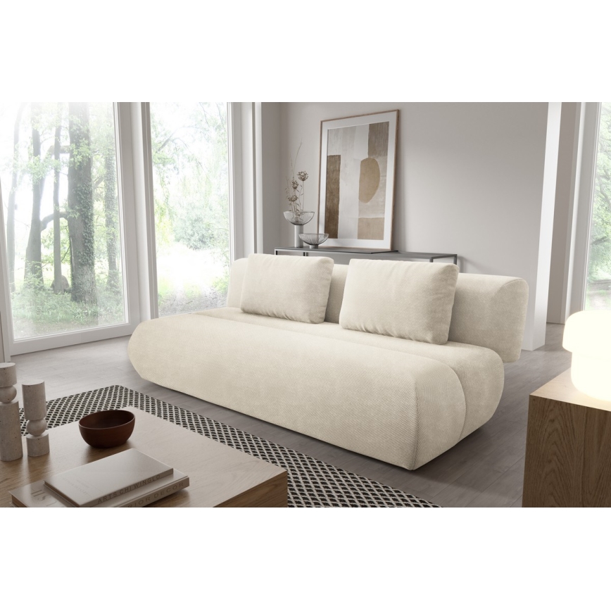 Rozkładana sofa trzyosobowa FANO kremowa
