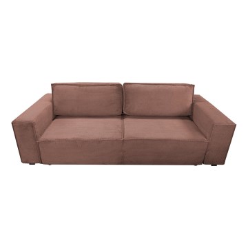 Rozkładana sofa trzyosobowa z pojemnikiem RONDA czerwona