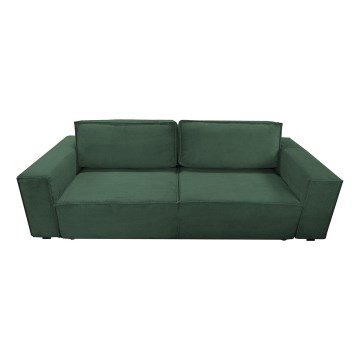 Rozkładana sofa trzyosobowa z pojemnikiem RONDA zielona