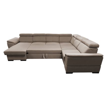 Rozkładana sofa typu U z uniwers. narożnikiem z miejscem do przechowywania GRANADA beżowy