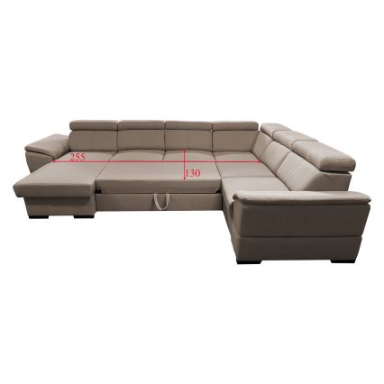 Rozkładana sofa typu U z uniwers. narożnikiem z miejscem do przechowywania GRANADA beżowy