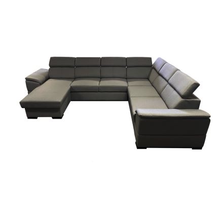 Rozkładana sofa typu U z uniwers. narożnikiem z miejscem do przechowywania GRANADA ciemno szara