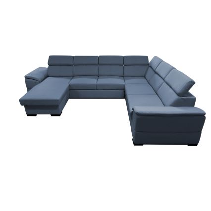 Rozkładana sofa typu U z uniwers. narożnikiem z miejscem do przechowywania GRANADA niebieski