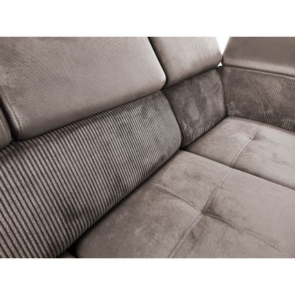 Rozkładana sofa typu U z uniwers. narożnikiem z miejscem do przechowywania SALVADA beżowy