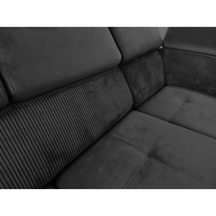 Rozkładana sofa typu U z uniwers. narożnikiem z miejscem do przechowywania SALVADA ciemno szara