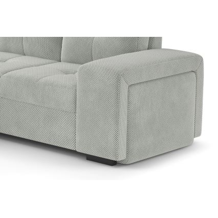 Rozkładana sofa z miejscem do przechowywania i pufą PALERMO jasnoszary lewa