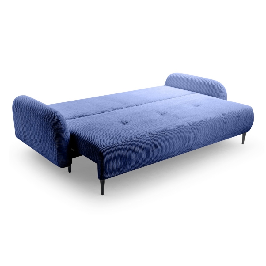 Rozkładana tapicerowana sofa trzyosobowa CLOUDY niebieski