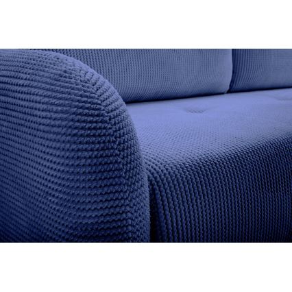 Rozkładana tapicerowana sofa trzyosobowa CLOUDY niebieski