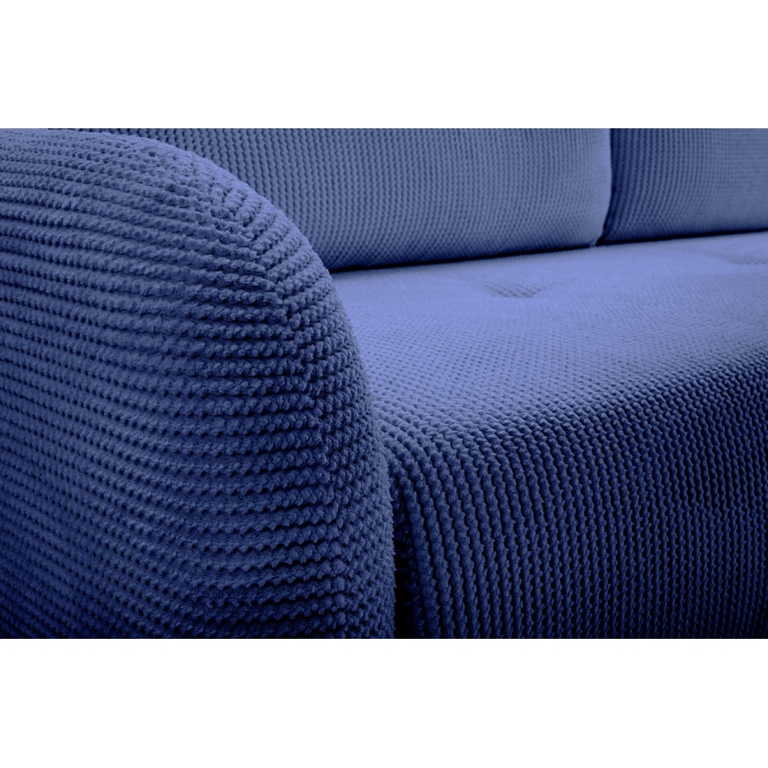 Rozkładana tapicerowana sofa trzyosobowa CLOUDY niebieski