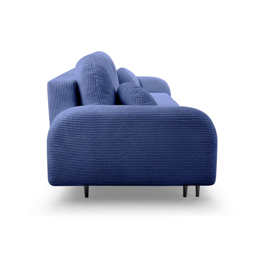 Rozkładana tapicerowana sofa trzyosobowa CLOUDY niebieski