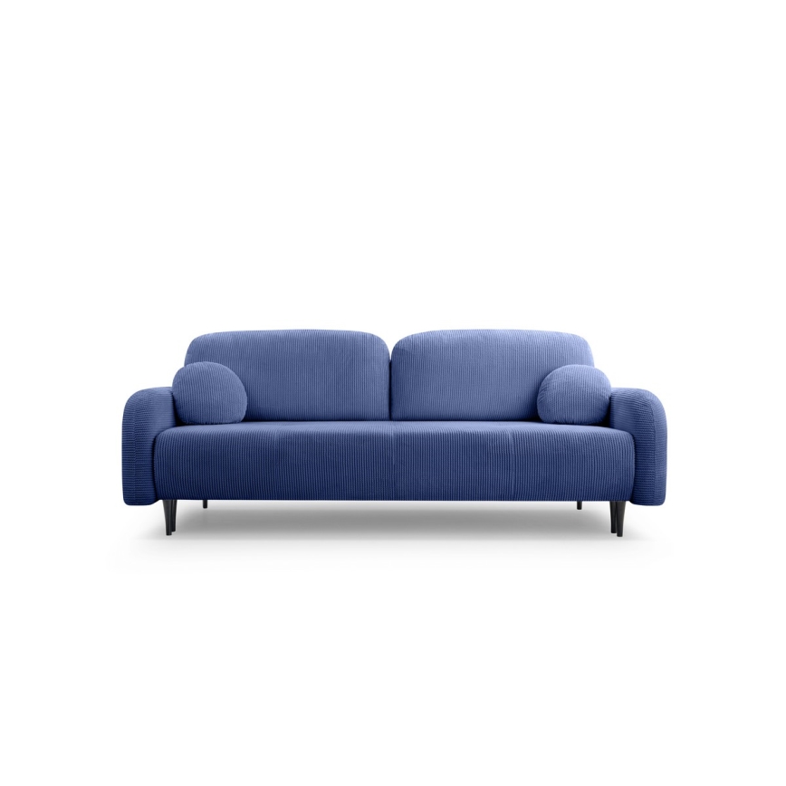 Rozkładana tapicerowana sofa trzyosobowa CLOUDY niebieski