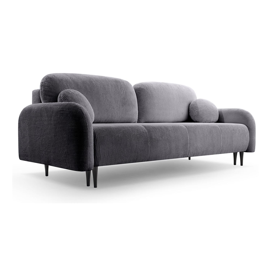 Rozkładana tapicerowana sofa trzyosobowa CLOUDY szary