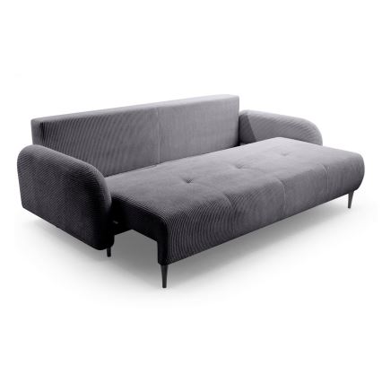 Rozkładana tapicerowana sofa trzyosobowa CLOUDY szary