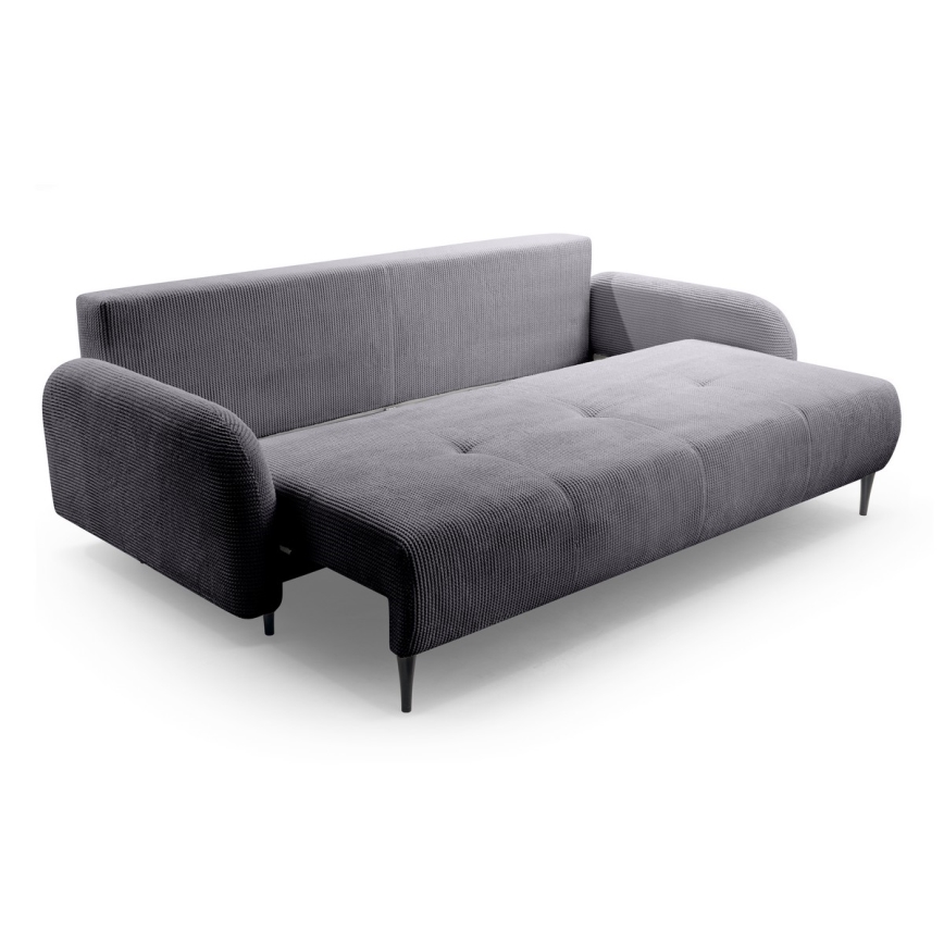 Rozkładana tapicerowana sofa trzyosobowa CLOUDY szary