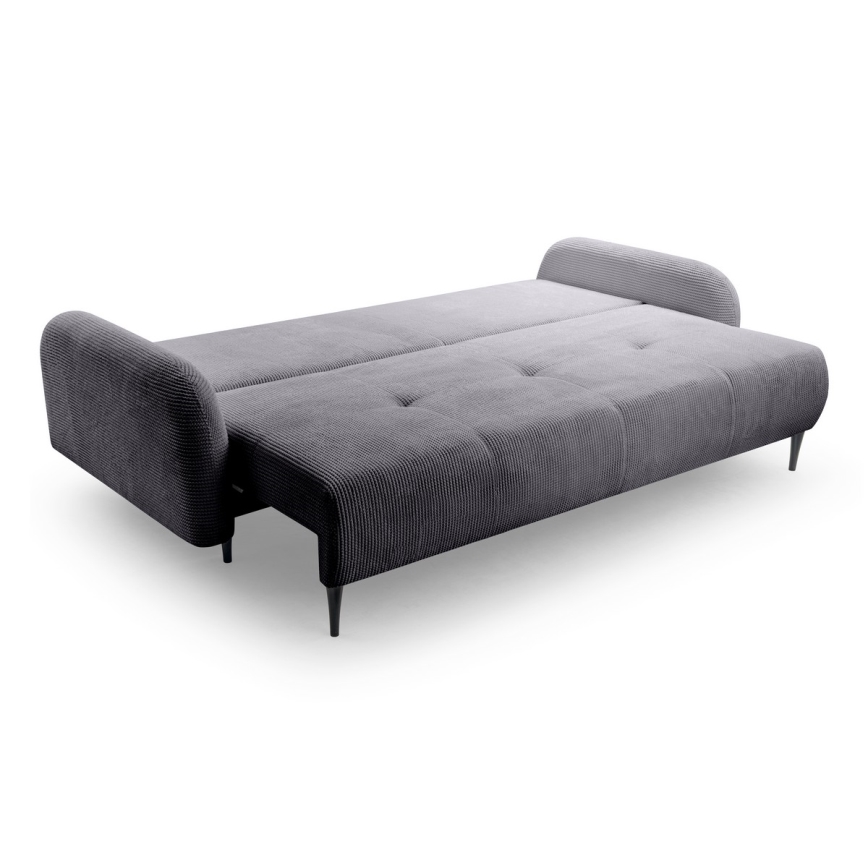 Rozkładana tapicerowana sofa trzyosobowa CLOUDY szary