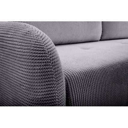 Rozkładana tapicerowana sofa trzyosobowa CLOUDY szary