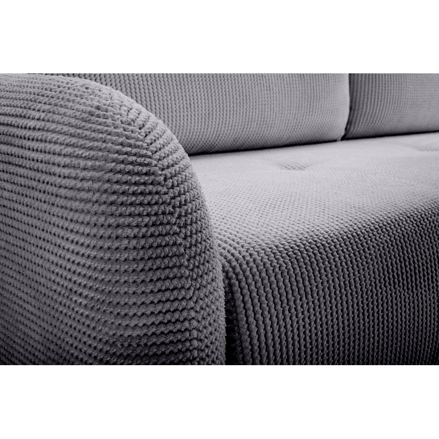 Rozkładana tapicerowana sofa trzyosobowa CLOUDY szary