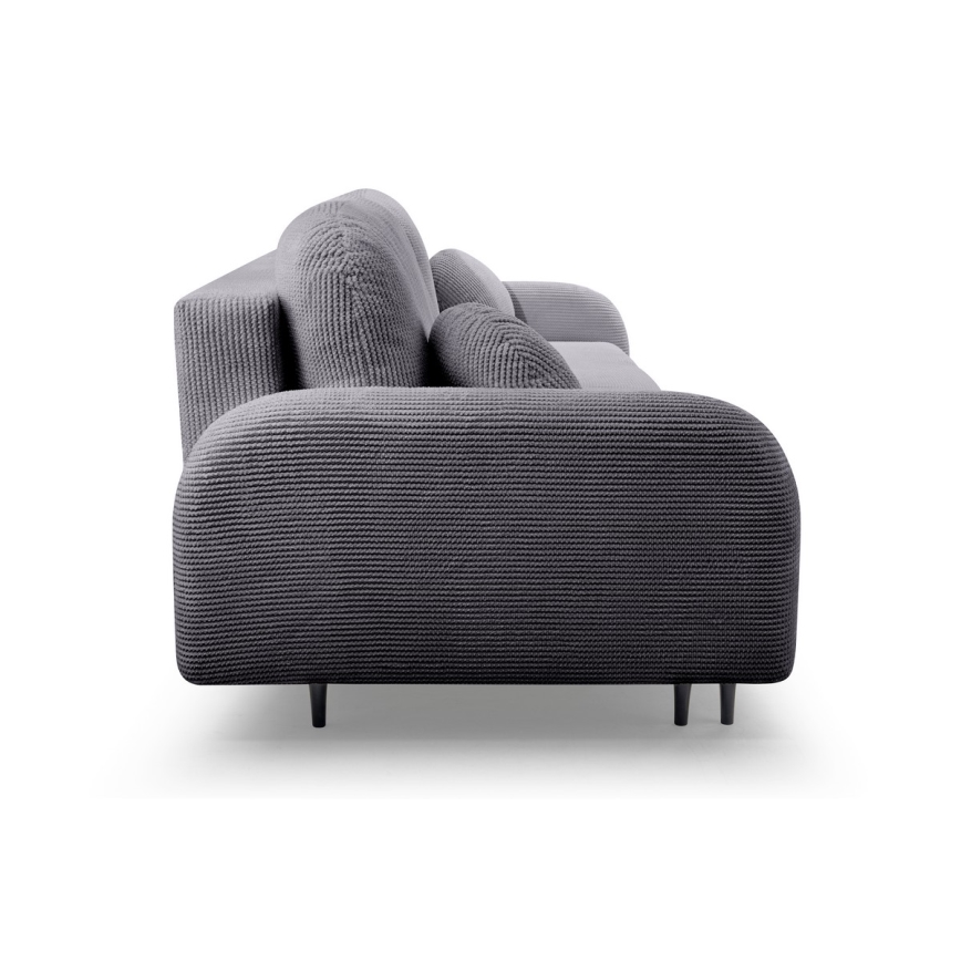 Rozkładana tapicerowana sofa trzyosobowa CLOUDY szary