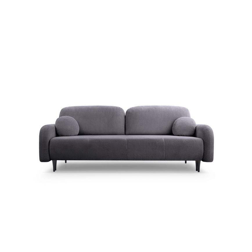 Rozkładana tapicerowana sofa trzyosobowa CLOUDY szary