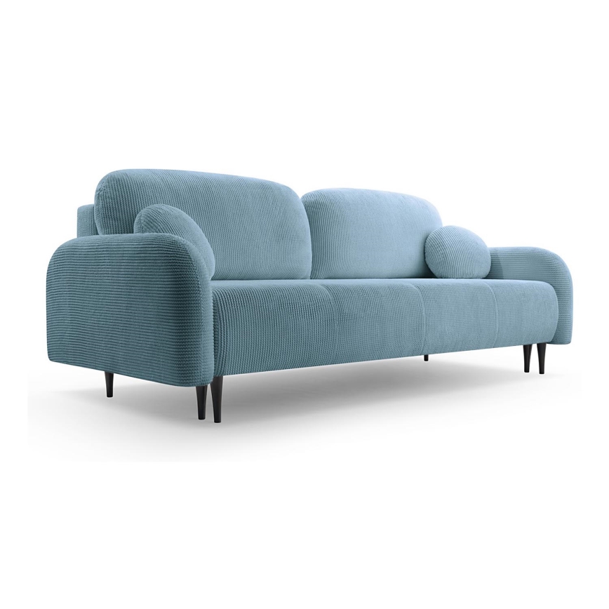 Rozkładana tapicerowana sofa trzyosobowa CLOUDY turkusowy