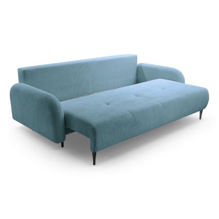 Rozkładana tapicerowana sofa trzyosobowa CLOUDY turkusowy