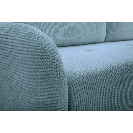 Rozkładana tapicerowana sofa trzyosobowa CLOUDY turkusowy
