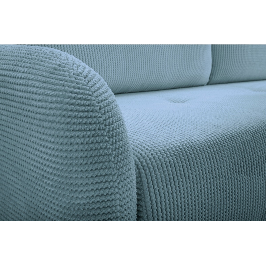 Rozkładana tapicerowana sofa trzyosobowa CLOUDY turkusowy