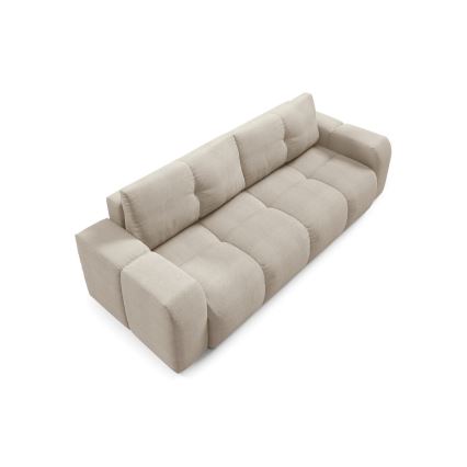 Rozkładana tapicerowana sofa trzyosobowa z miejscem do przechowywania ALMADA beżowy