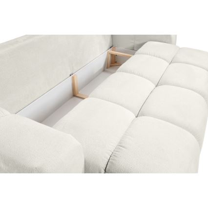 Rozkładana tapicerowana sofa trzyosobowa z miejscem do przechowywania ALMADA beżowy